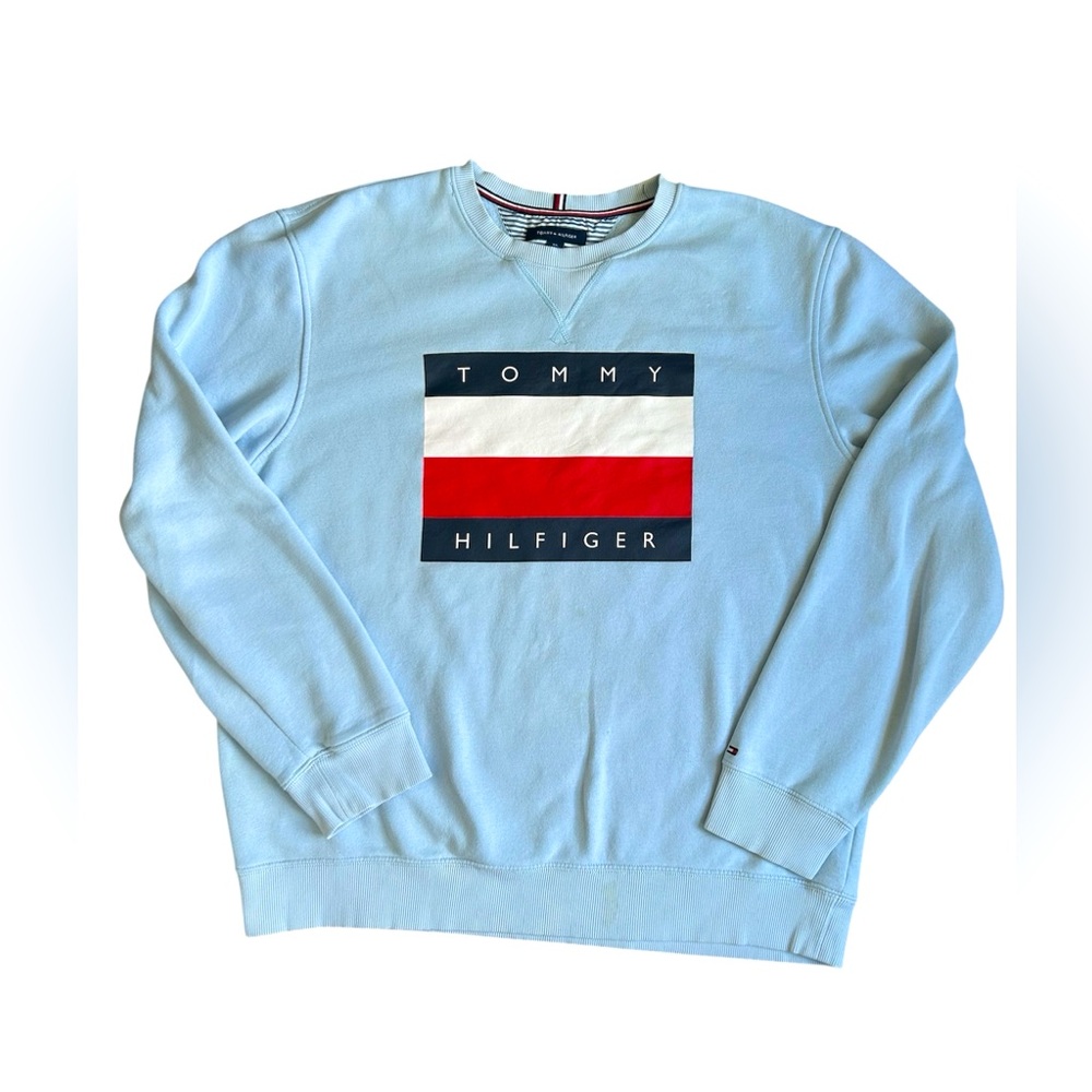 Tommy Hilfiger Unisex Light Blue Crewneck Sweatshirt Size XXL